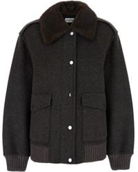 P.A.R.O.S.H. - P.A.R.O..H. Faux Fur Collar Wool Jacket - Lyst