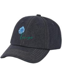 KENZO - Floral Logo Denim Baseball Cap - Lyst