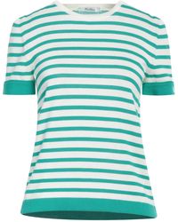 Max Mara - Striped Short-Sleeved Knitted Top - Lyst