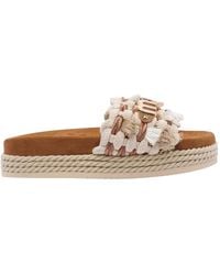 Mou - Monoband Rope Fringes Sandals - Lyst