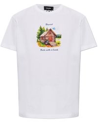 DSquared² - Graphic Printed Crewneck T-Shirt - Lyst
