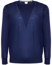 Eleventy - Fine Ribbed Crew Neck Knitted Sweater - Lyst