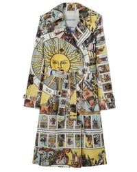 Burberry - Long Tarot Print Silk Foxfield Trench Coat - Lyst