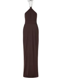 Alex Perry - Mesh Halterneck Midi Dress - Lyst