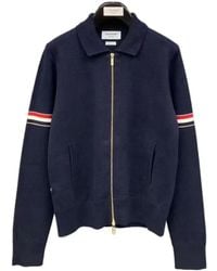 Thom Browne - Rwb Stripe Zipped Jacket - Lyst