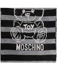 Moschino - Striped Logo Intarsia Scarf - Lyst