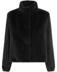 Herno - Stand-Collar Faux Fur Jacket - Lyst
