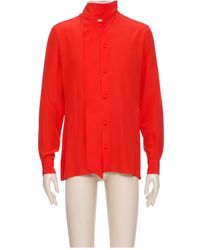 Valentino - Scarf Collar Button-Up Shirt - Lyst