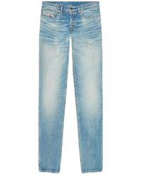 DIESEL - Distressed Straight-Leg Jeans - Lyst