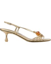 Jimmy Choo - Metallic Nappa Leather Sandals With Beads - Lyst