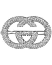 Gucci - Interlocking G Hair Clip With Crystals - Lyst