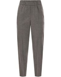 Peserico - Elastic-Waist Straight-Leg Pants - Lyst
