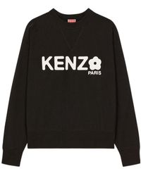 KENZO - Logo Printed Crewneck Sweatshirt - Lyst