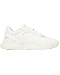 BOSS - Boss Perforated Lace-Up Sneakers - Lyst