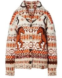 Stella McCartney - Intarsia Oversized Virgin Wool Cardigan - Lyst