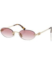 Miu Miu - Eyewear Oval Frame Sunglasses - Lyst
