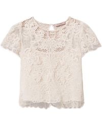 Twinset - Lace Short-Sleeve Top - Lyst