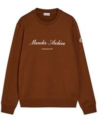 Moncler - Cotton Blend Sweatshirt Embroidered With Brand Logo - Lyst
