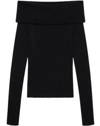 Anine Bing - Kira Off-Shoulder Ribbed Sweater - Lyst
