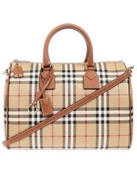 Burberry - Checked Zipped Medium Tote Bag - Lyst