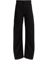 Lemaire - High Waist Curved Cotton Pants - Lyst