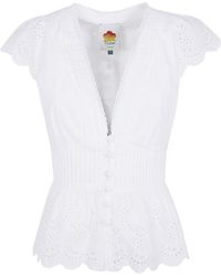 FARM Rio - Embroidered Lace Blouse - Lyst