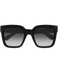 Gucci - Emblem Rectangular Sunglasses - Lyst