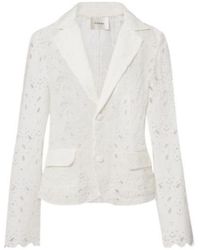 FRAME - Paisley Broderie Anglaise Cotton Blazer - Lyst
