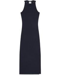 Courreges - Buckle-Detail Ribbed-Knit Midi Dress - Lyst