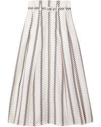 Gabriela Hearst - Dugald Belted Pleated Printed Silk Midi Skirt - Lyst