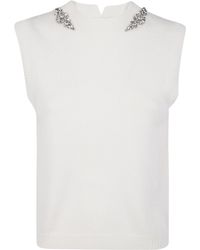 Semicouture - Crystal-Embellished Sleeveless Top - Lyst