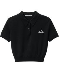 Alexander Wang - T By 3D Logo Mesh Cropped Polo Shirt - Lyst