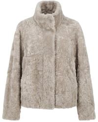 Brunello Cucinelli - High Neck Straight Hem Jacket - Lyst