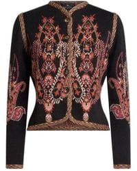 Etro - Wool-Blend Jacquard Cropped Cardigan With Paisley Motif - Lyst