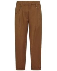 Brunello Cucinelli - Elasticated Waistband Cropped Pants - Lyst