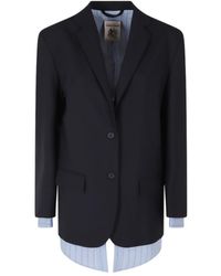 Semicouture - Deana Layered-Detail Single-Breasted Blazer - Lyst