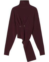 Lanvin - High Neck Safety Pin Detailed Jumper - Lyst