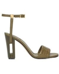 Fendi - Ff Nappa Leather High-Heeled Sandals - Lyst