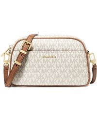 MICHAEL Michael Kors - Offwhite Monogramprint Camera Crossbody Bag - Lyst