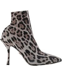 Dolce & Gabbana - Casual Leopard Print Ankle Boots - Lyst