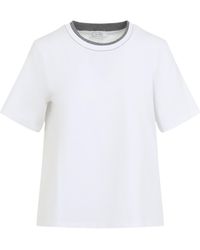 Peserico - Contrast Trim T-Shirt - Lyst