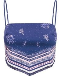 LoveShackFancy - Mollie Bandana Print Scarf Top - Lyst