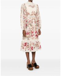 red garden delight long sleeve midi dress Garden Delight Red Long Sleeve Midi Dress