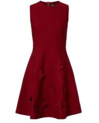Oscar de la Renta - Floral Knitted Minidress - Lyst