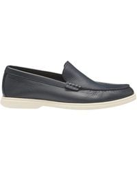 BOSS - Leather Slip-On Loafers - Lyst
