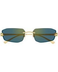 Cartier - Rectangular Rimless Sunglasses - Lyst