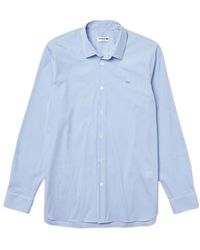 Lacoste - Slim Fit Striped Stretch Poplin Shirt - Lyst