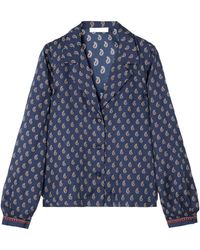 Doen - Print Silk-Satin Blouse - Lyst