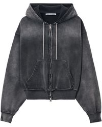 T By Alexander Wang - Alexander Wang Cropped Zip-Up Hoodie - Lyst