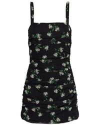 Dolce & Gabbana - Floral Motif Mini Dress - Lyst